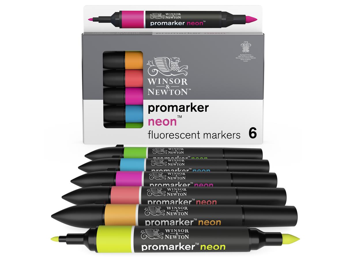 WINSOR & NEWTON PROMARKER SET NEON 6X 3