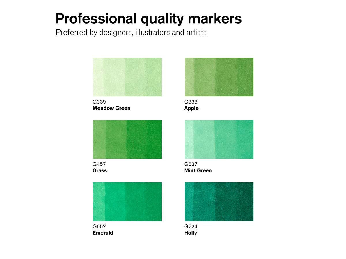 WINSOR & NEWTON PROMARKERSET GREEN TONES 6X
 2