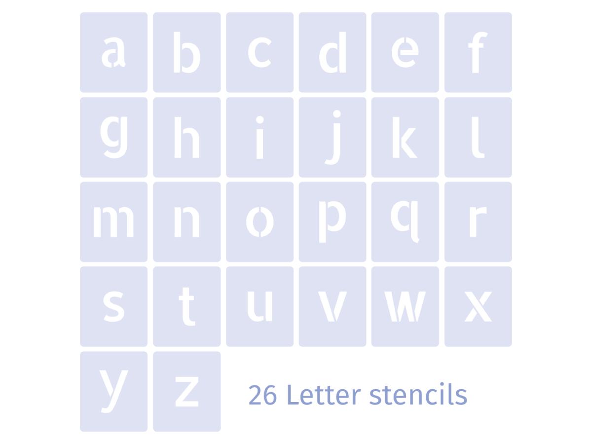 QBIX SCHABLONEN ALPHABET SET 26 STÜCK 5CM KLEIN 2