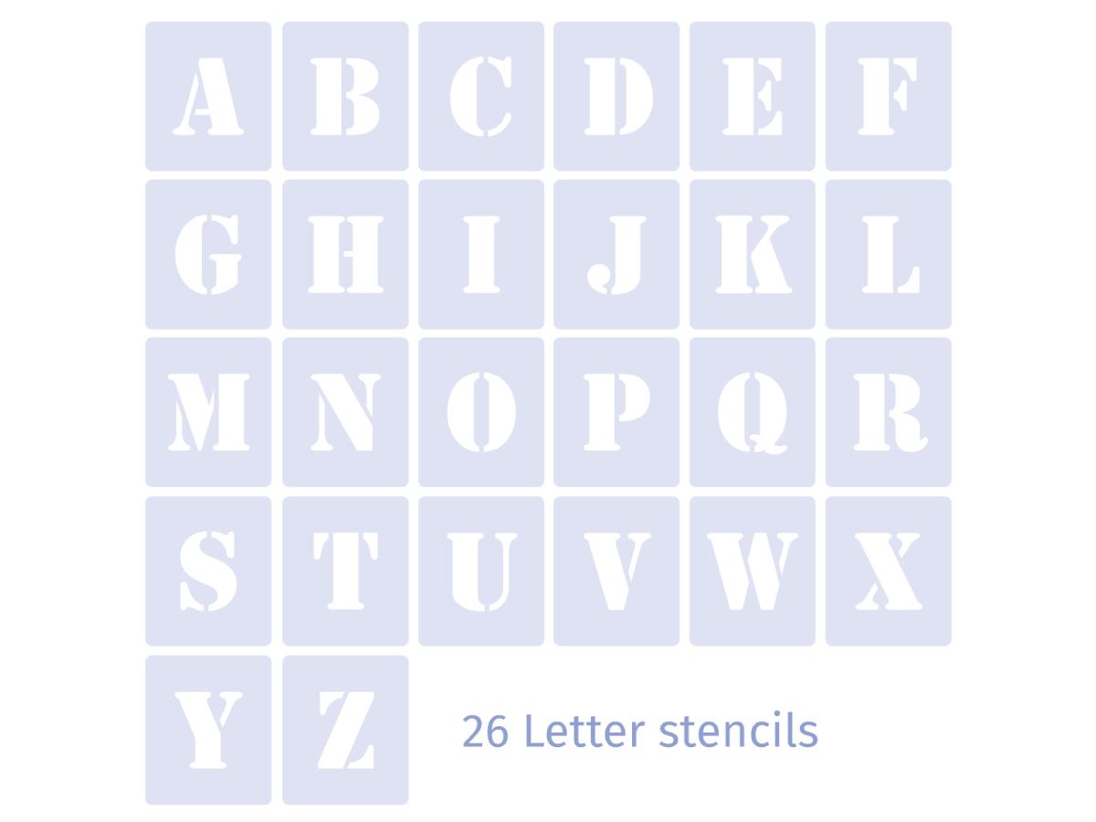 QBIX SCHABLONEN ALPHABET SET 26 STÜCK 7CM SERIF 2