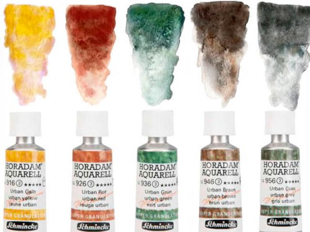SCHMINCKE HORADAM AQUARELL SUPERGRANULATION URBAN SET 5X15ML HOLZKISTE 2