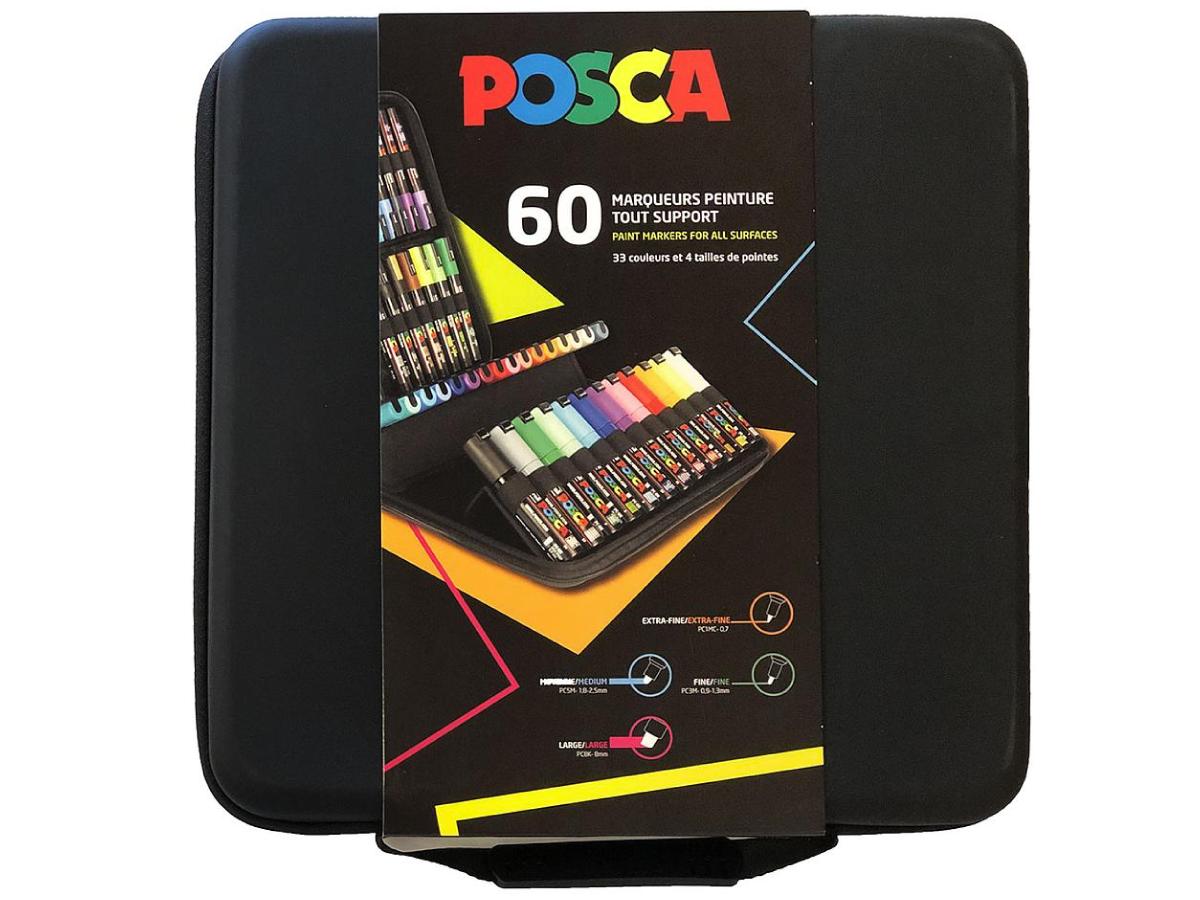 UNI POSCA-SET M 60 IM ETUI 2