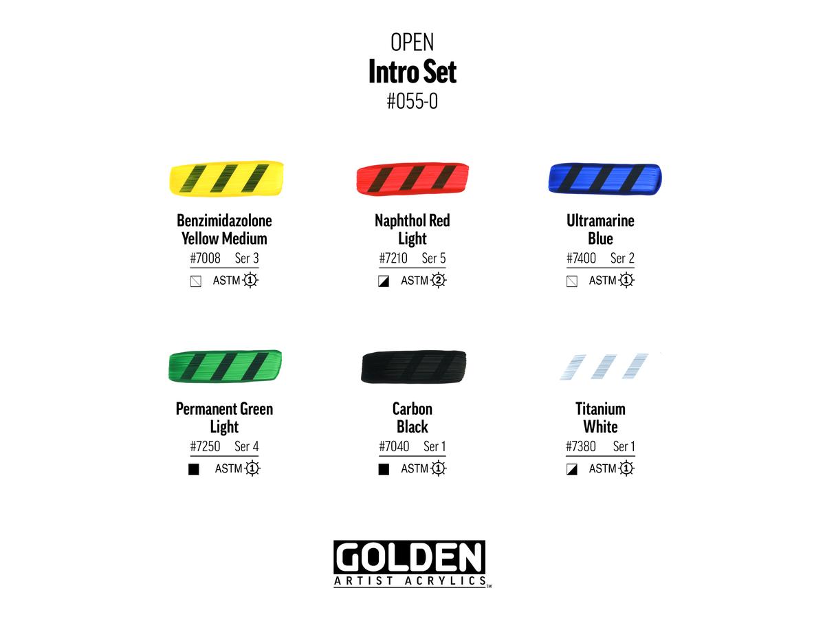 GOLDEN OPEN ACRYL INTRO SET 6X22ML+ OPEN THINNER 3