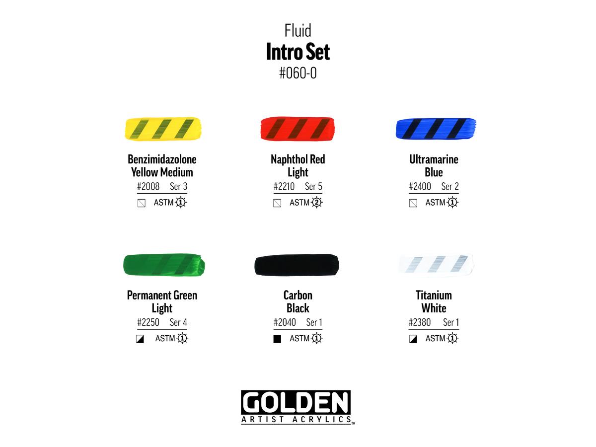 GOLDEN ACRYL FLUID INTRO SET 6X 30ML 3