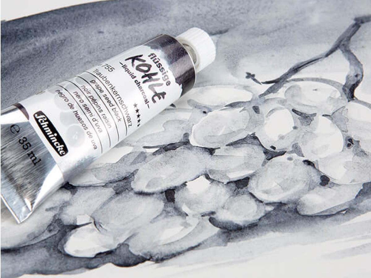 SCHMINCKE FLÜSSIGE KOHLE 15 ML TRAUBENKERNSCHWARZ 3