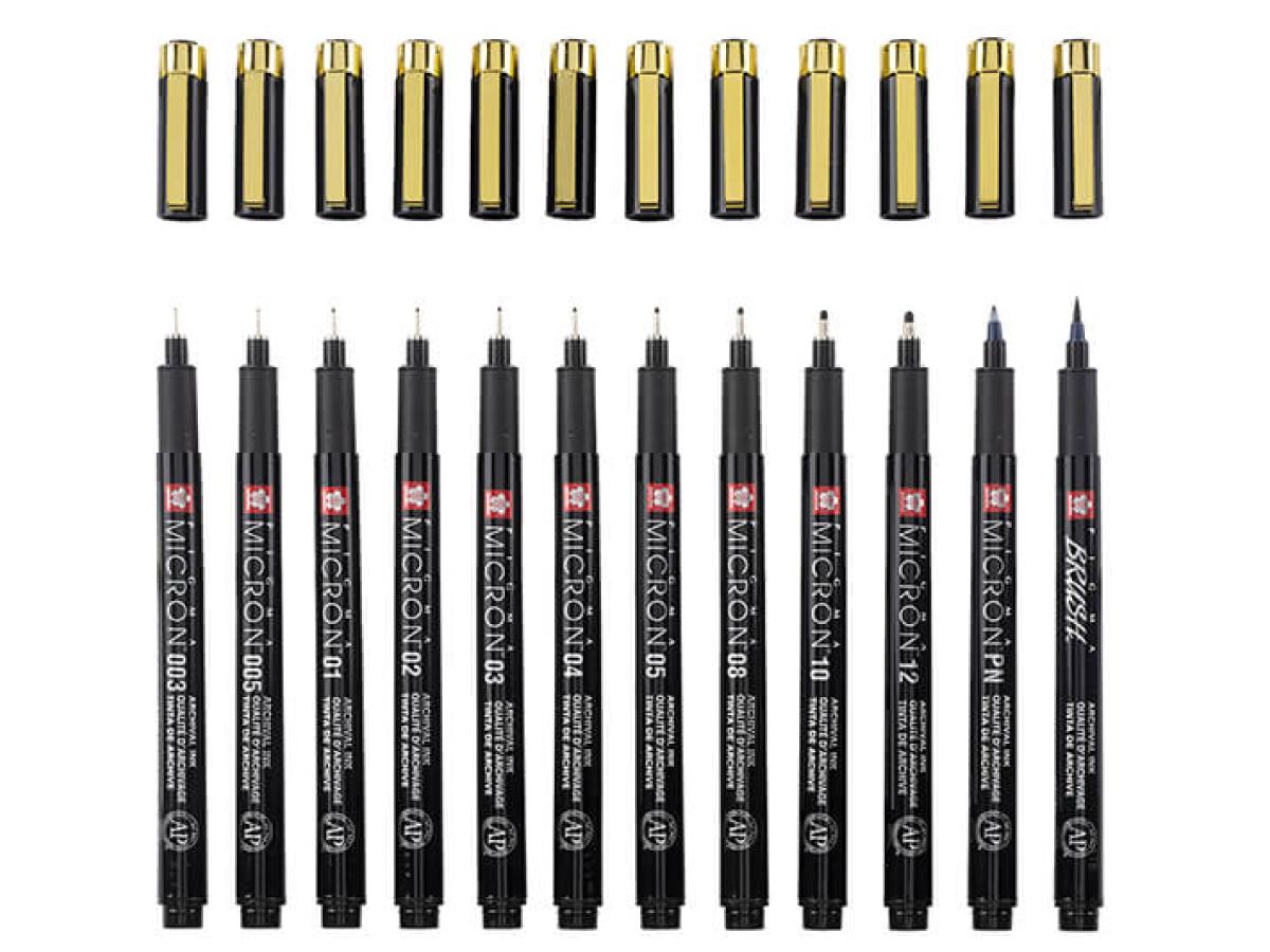 SAKURA PIGMA MICRON BLACK EDITION SET 10X FINELINER + ETUI 5