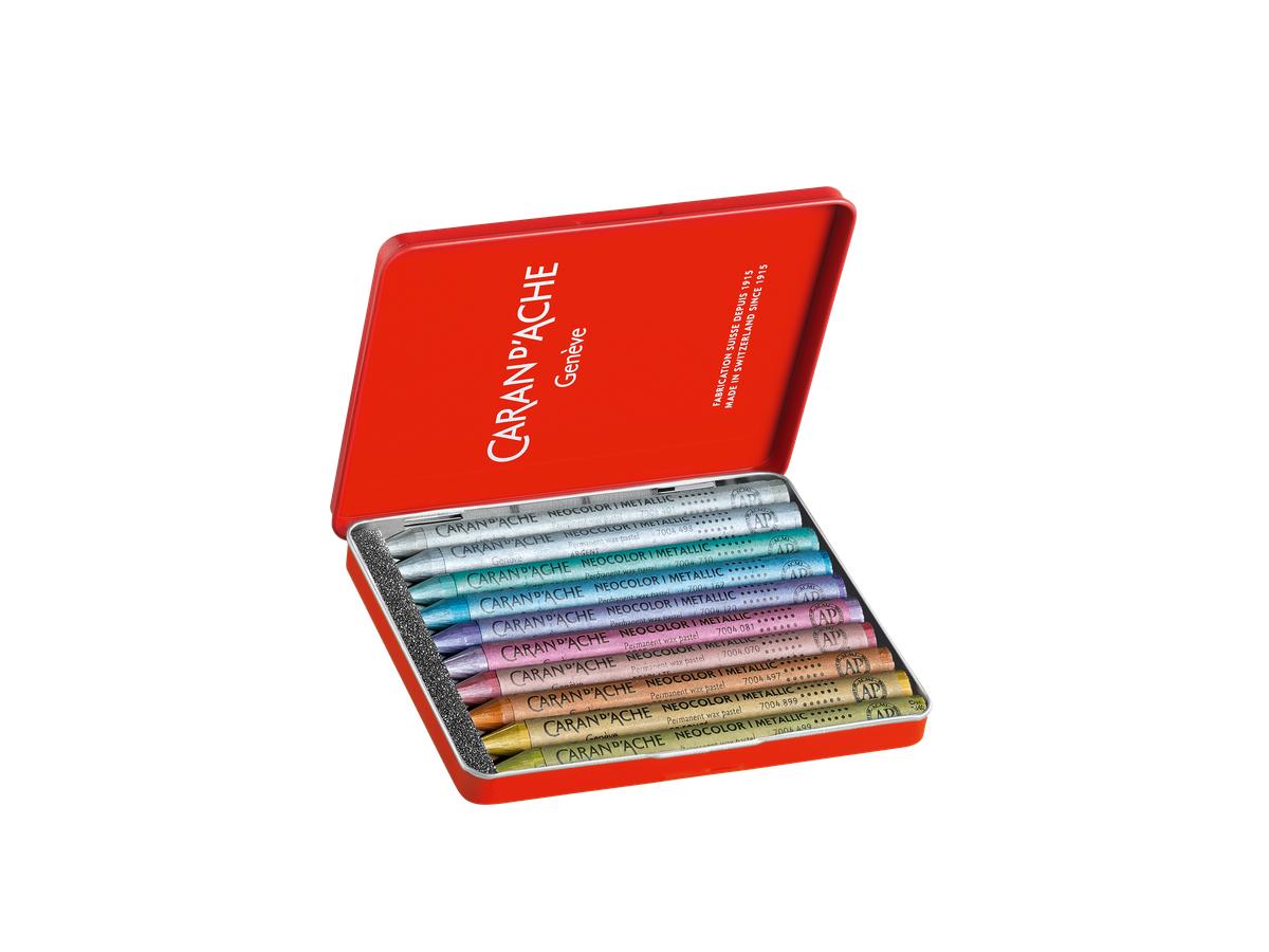 CARAN D'ACHE NEOCOLOR I WAX-OIL PASTELLE 10STÜCK METALLIK 2