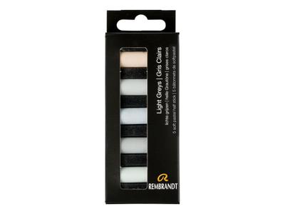REMBRANDT SOFTPASTEL SET LIGHT GREYS HALBE KREIDEN 5X 5