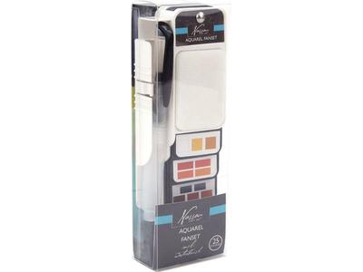 AQUARELLFARBENSET 25 FARBEN INKLUSIVE WASSERPINSEL 4