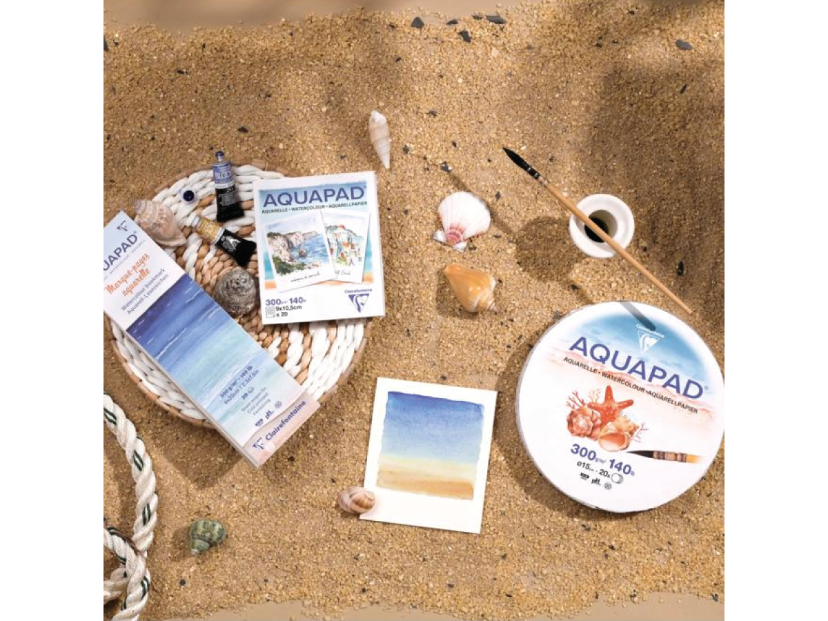 CLAIREFONTAINE AQUAPAD AQUARELLPAPIER POLAROID  9 × 10,5 CM  300 G/M²  20 BLATT 4