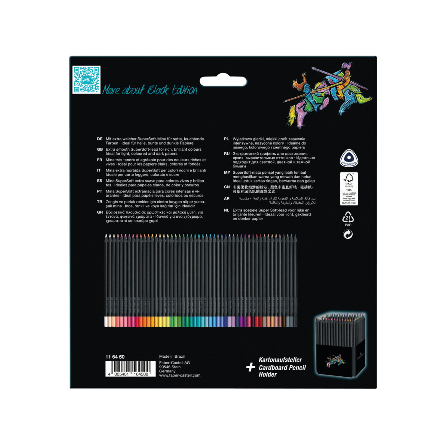 FABER-CASTELL BLACK EDITION KLEURPOTLODENSET 50X 4