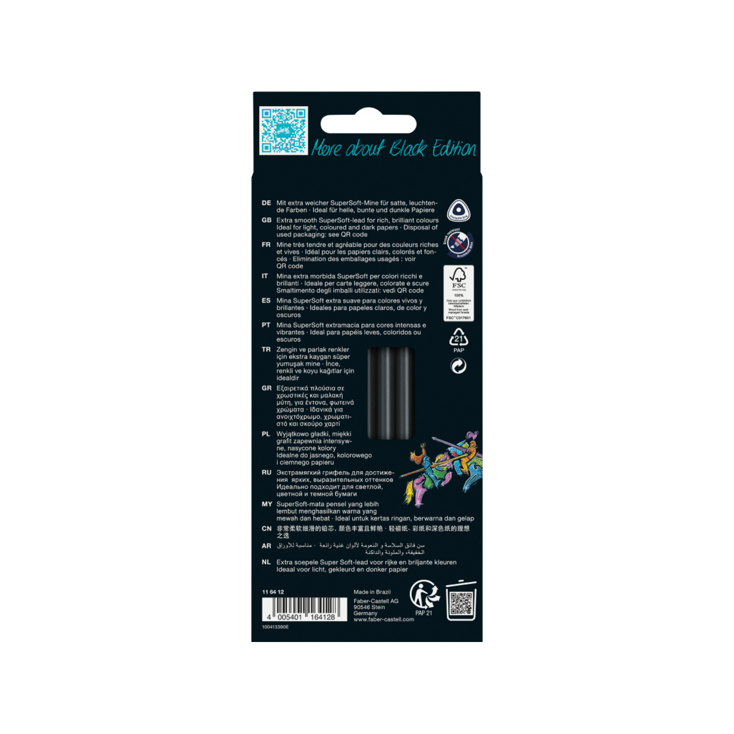 FABER-CASTELL BLACK EDITION  BUNTSTIFTE SET 12 TEILIG 4