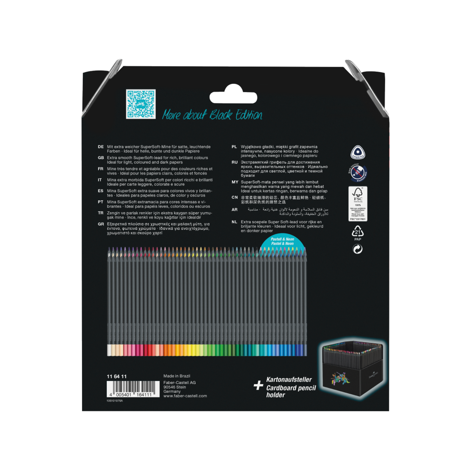 FABER-CASTELL BLACK EDITION KLEURPOTLODENSET 100X 3