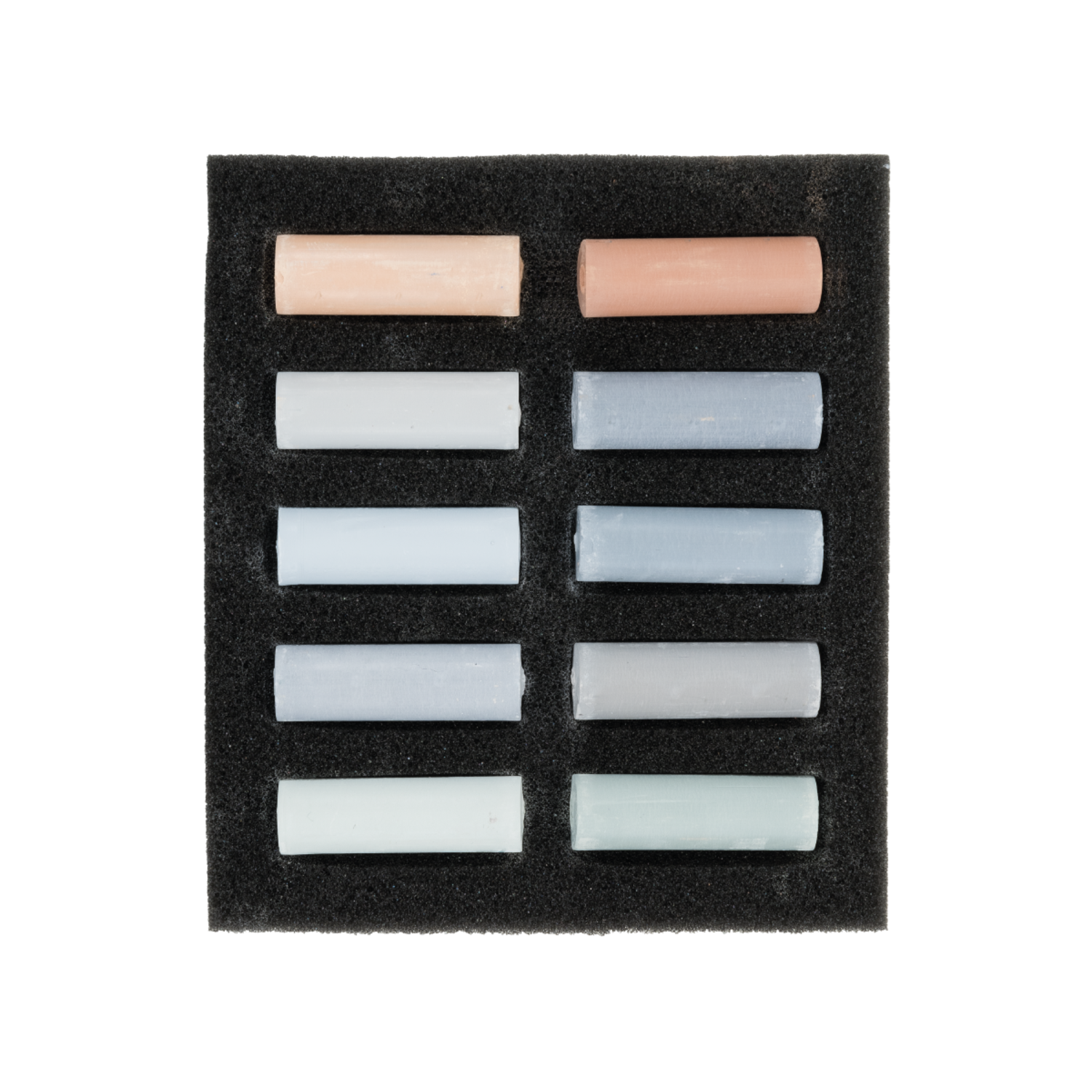 REMBRANDT SOFTPASTEL SET GREY TONES HALBE KREIDEN 10X 2