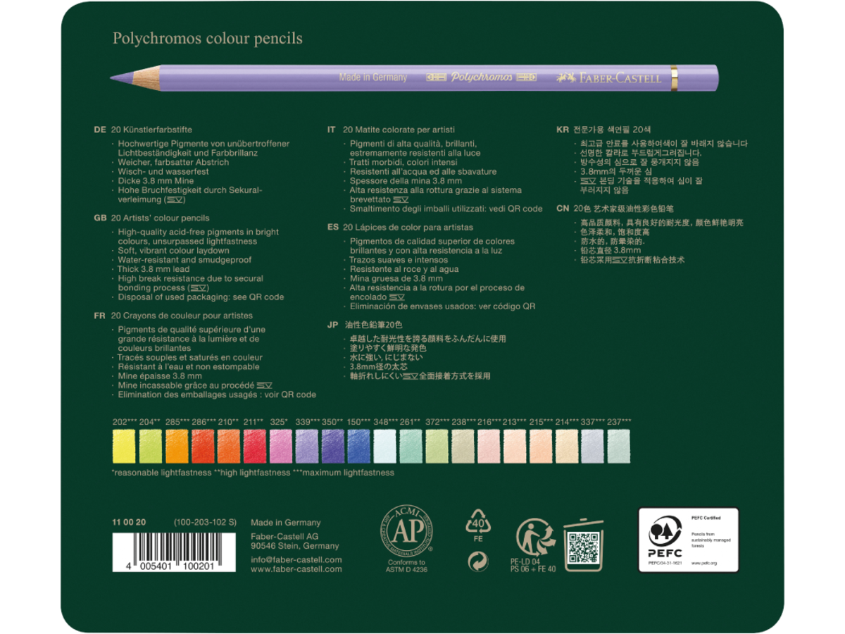 FABER-CASTELL POLYCHROMOS BUNTSTIFTSET 20-TEILIG 3