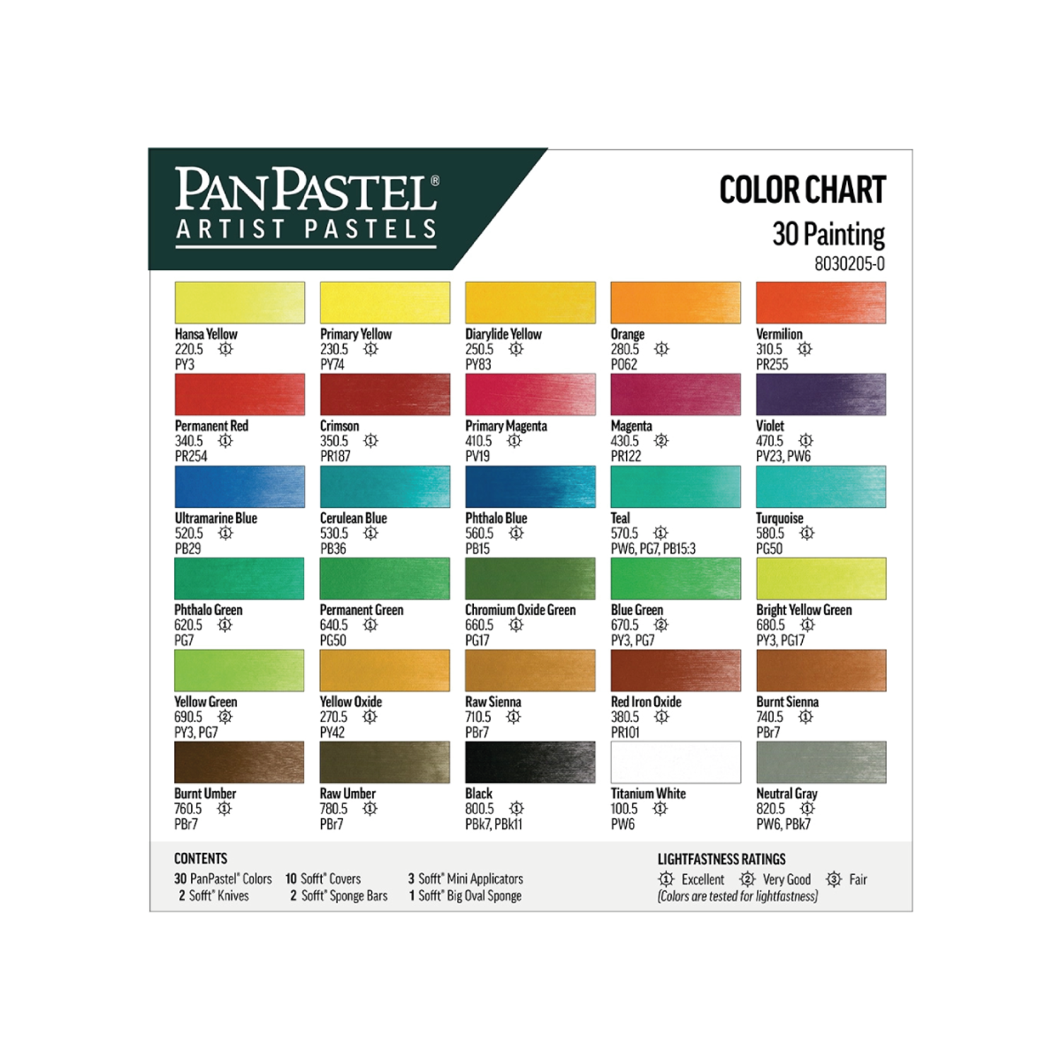 PANPASTEL PURE COLOURS SET 30-TEILIG 2