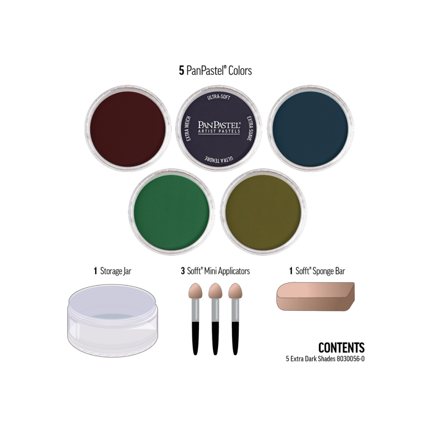 PANPASTEL EXTRA DARKS SET 5X 3