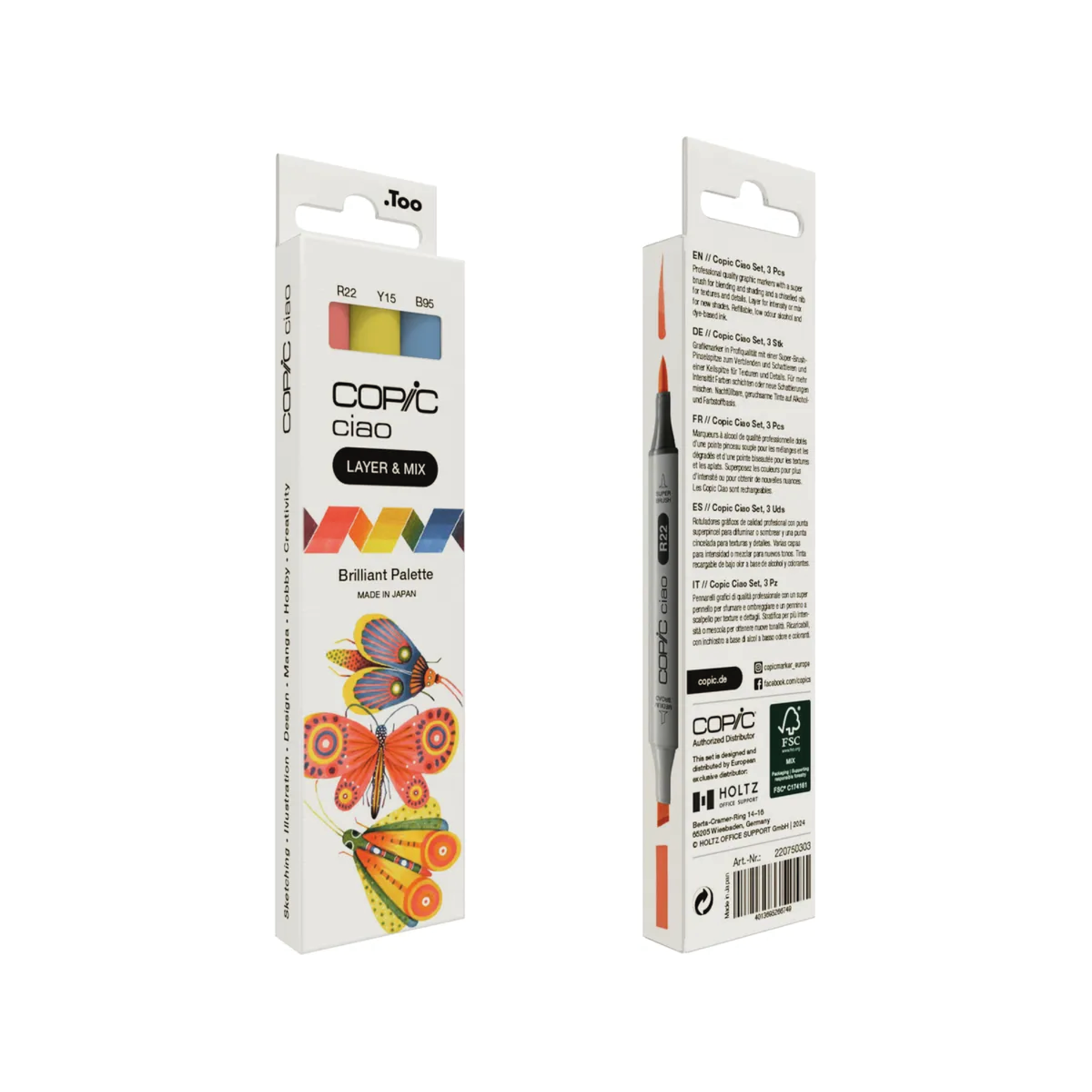 COPIC CIAO MARKERSET LAYER & MIX BRILLANT PALETTE 3-TEILIG 3