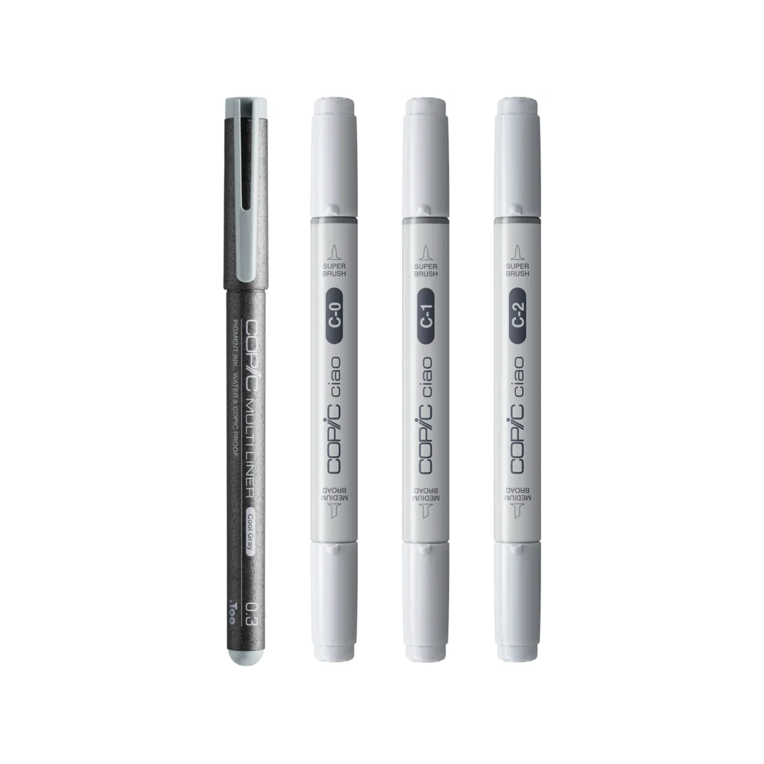 COPIC CIAO MARKERSET LIGHT COOL GREY SHADE 3+1 MULTILINER 2