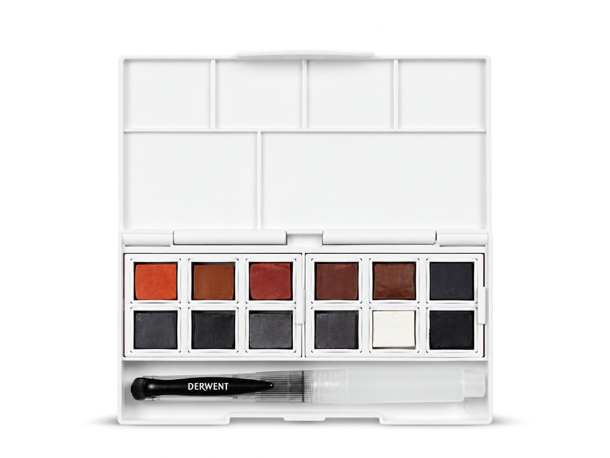 DERWENT SHADE AND TONE PAINT PAN MIXED MEDIA SET 2