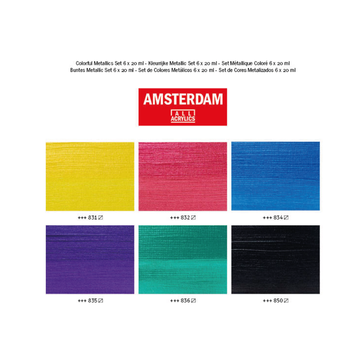 AMSTERDAM STANDARD SERIES ACRYLFARBEN SET 6 X 20ML METALLIC 3
