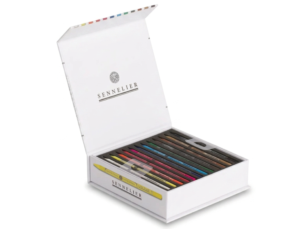 SENNELIER PASTELPOTLODEN SET 12X + 12 LEGE VAKKEN 3