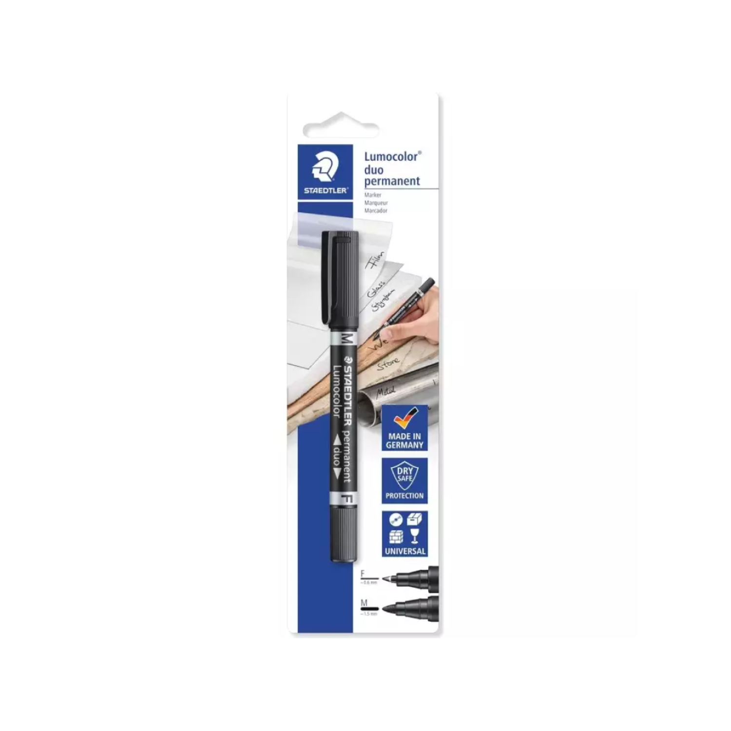 STAEDTLER LUMOCOLOR PERMANENT DUO F/M 348 ZWART 2