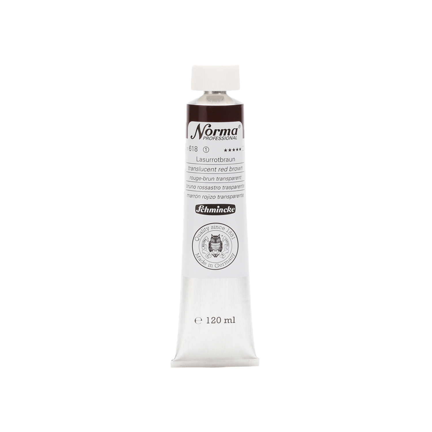 SCHMINCKE NORMA ÖLFARBE 120ML S1 618 LASUR ROTBRAUN 3