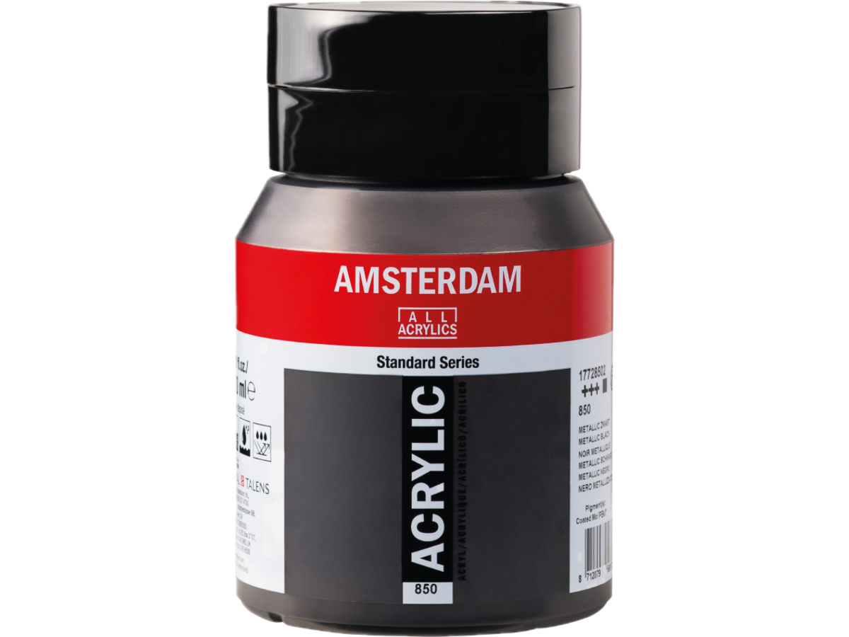 TALENS AMSTERDAM ACRYLVERF 500ML 850 METALLIC ZWART 3