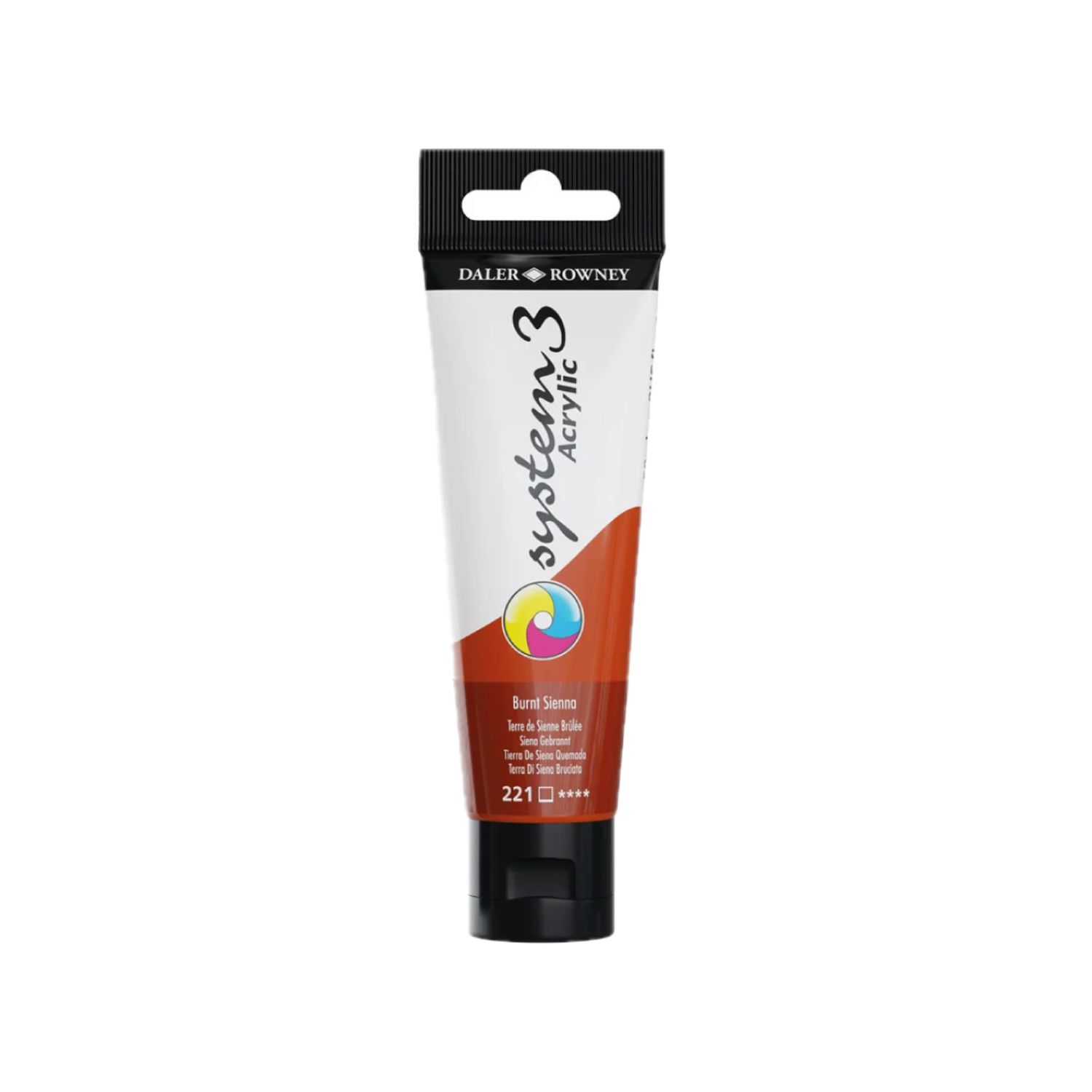 DALER ROWNEY SYSTEM 3 ACRYL 150ML 221 BURNT SIENNA 3