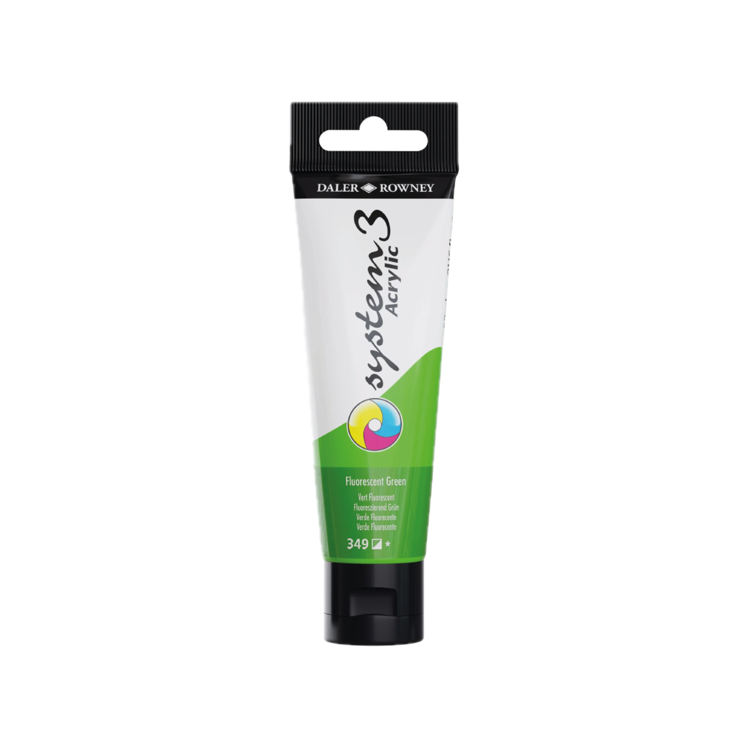 DALER ROWNEY SYSTEM 3 ACRYL 150ML 349 FLUORESCENT GREEN 3
