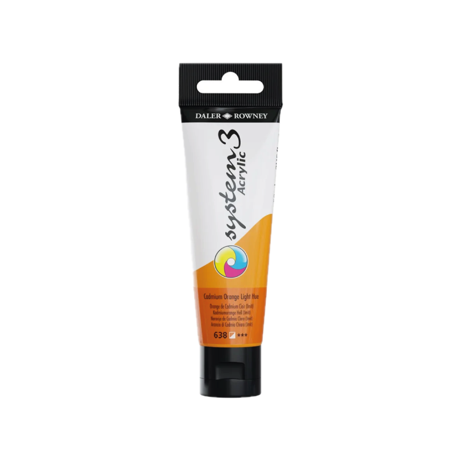 DALER ROWNEY SYSTEM 3 ACRYL 150ML 638 CADMIUM ORANGE LIGHT HUE 3