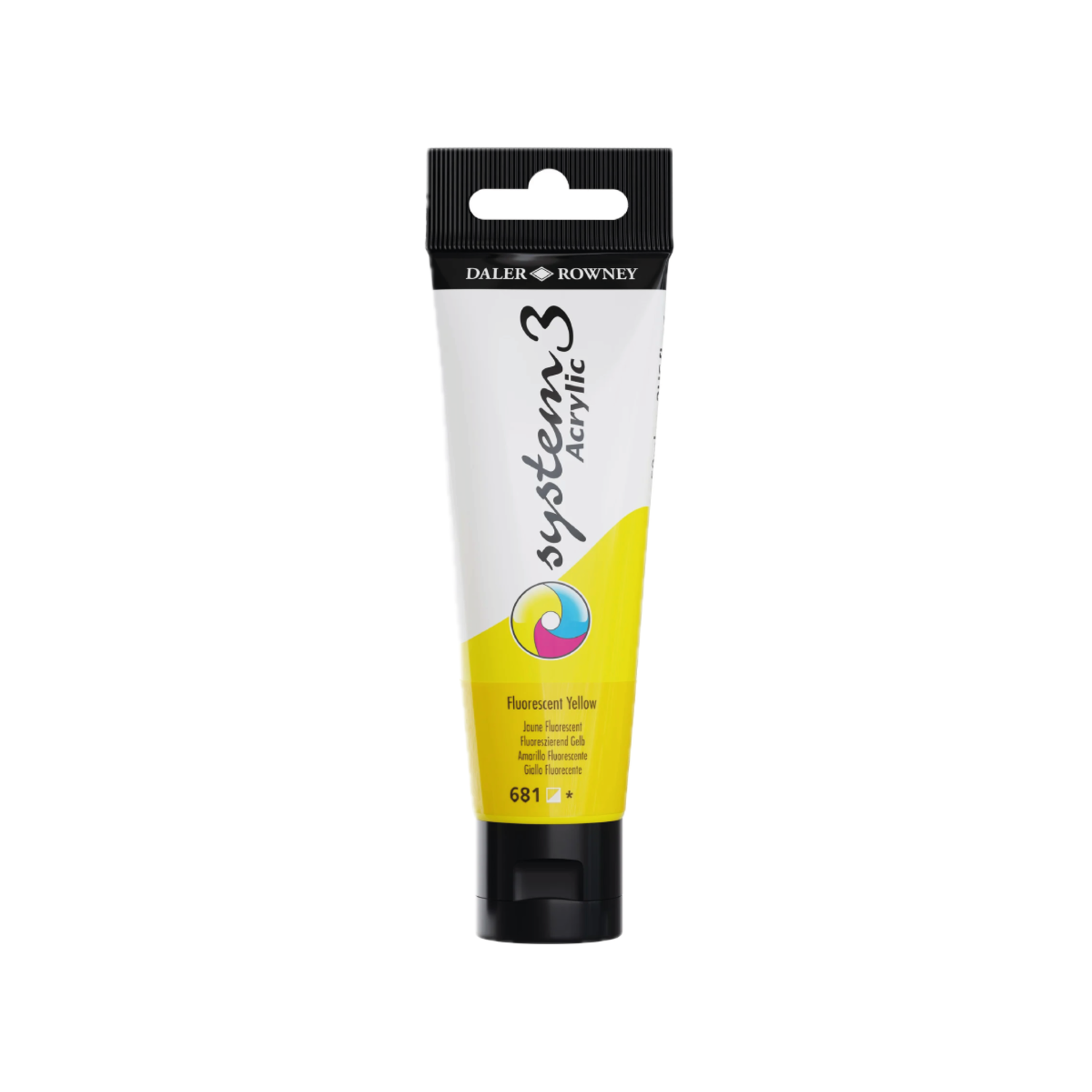 DALER ROWNEY SYSTEM 3 ACRYL 150ML 681 FLUORESCENT YELLOW 3