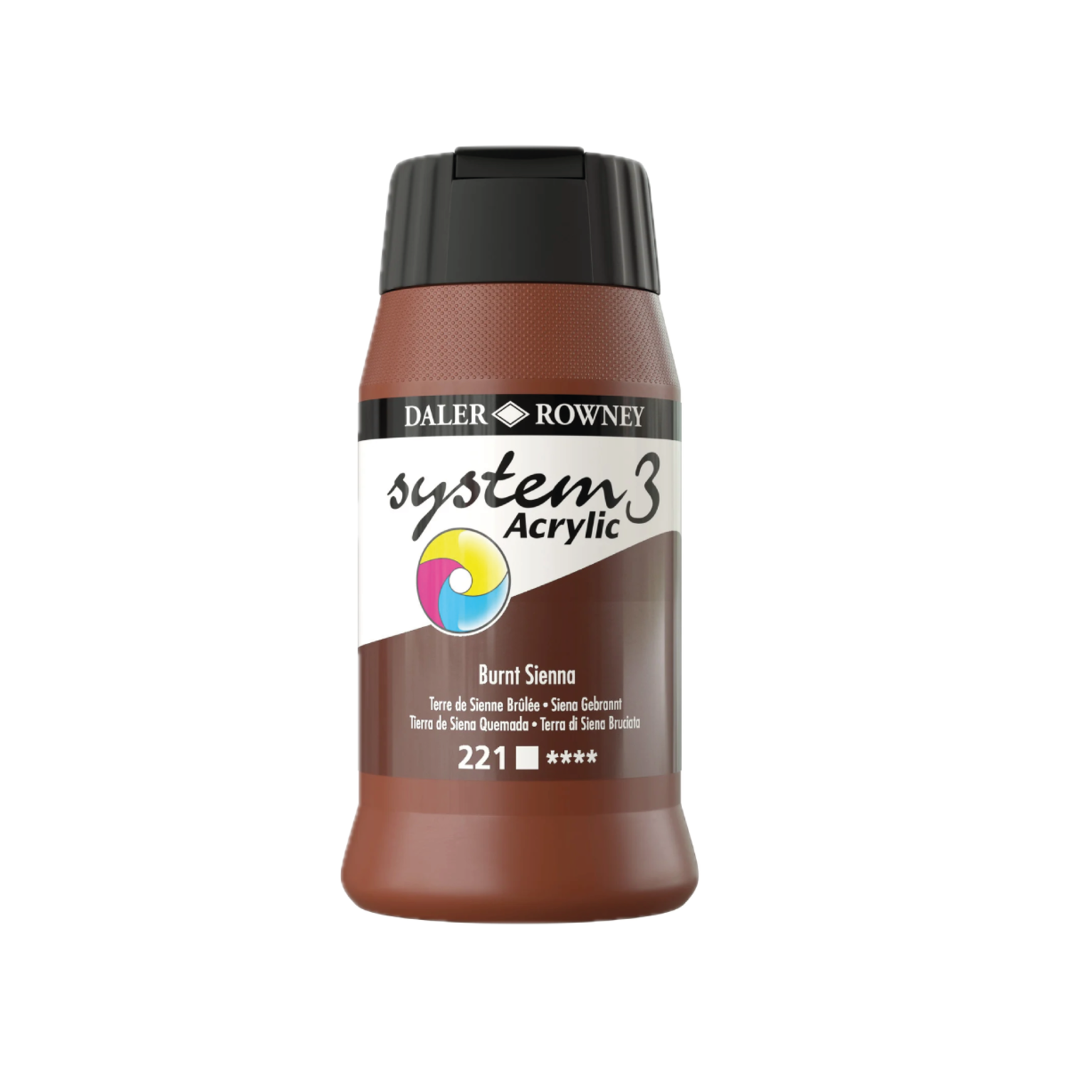 ROWNEY SYSTEM 3 ACRYL 500ML 221 S1 BURNT SIENNA 3