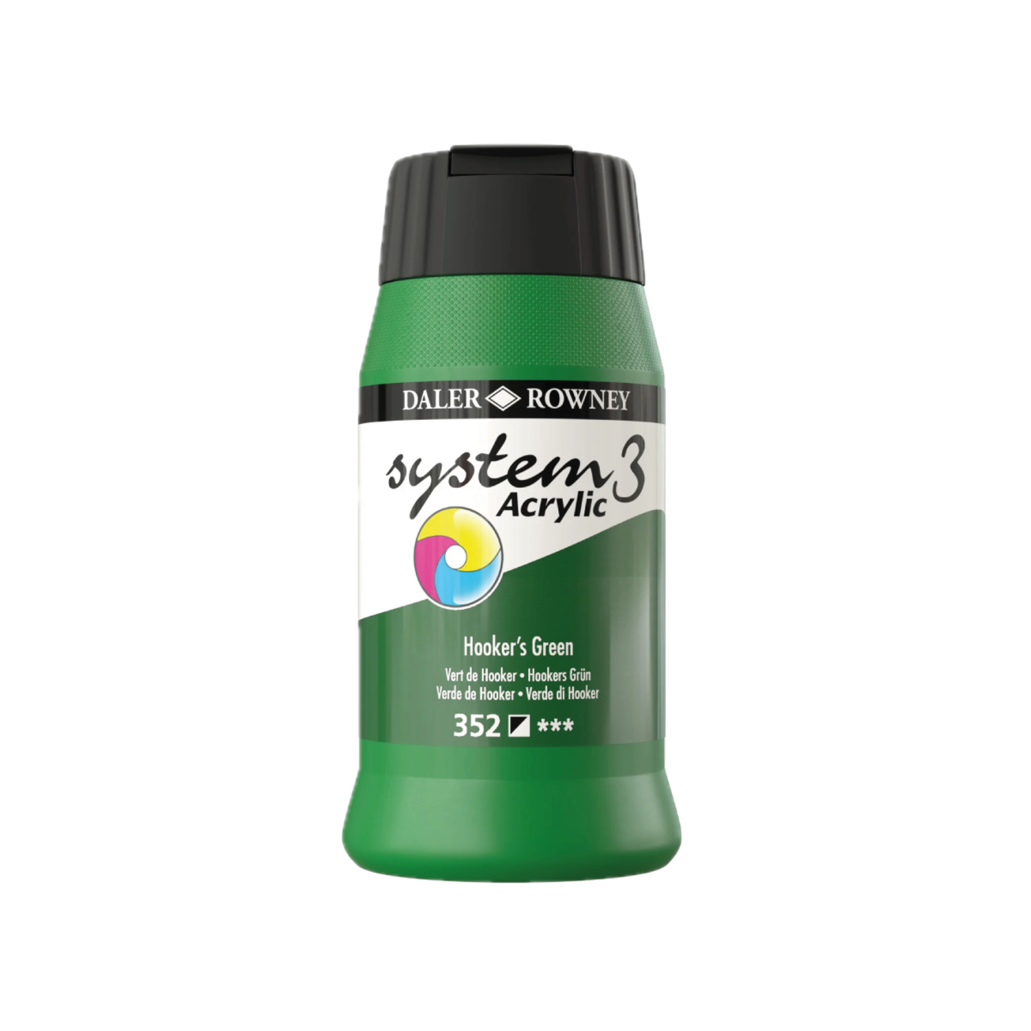 DALER ROWNEY SYSTEM 3 ACRYL 500ML 352 HOOKERS GREEN 3