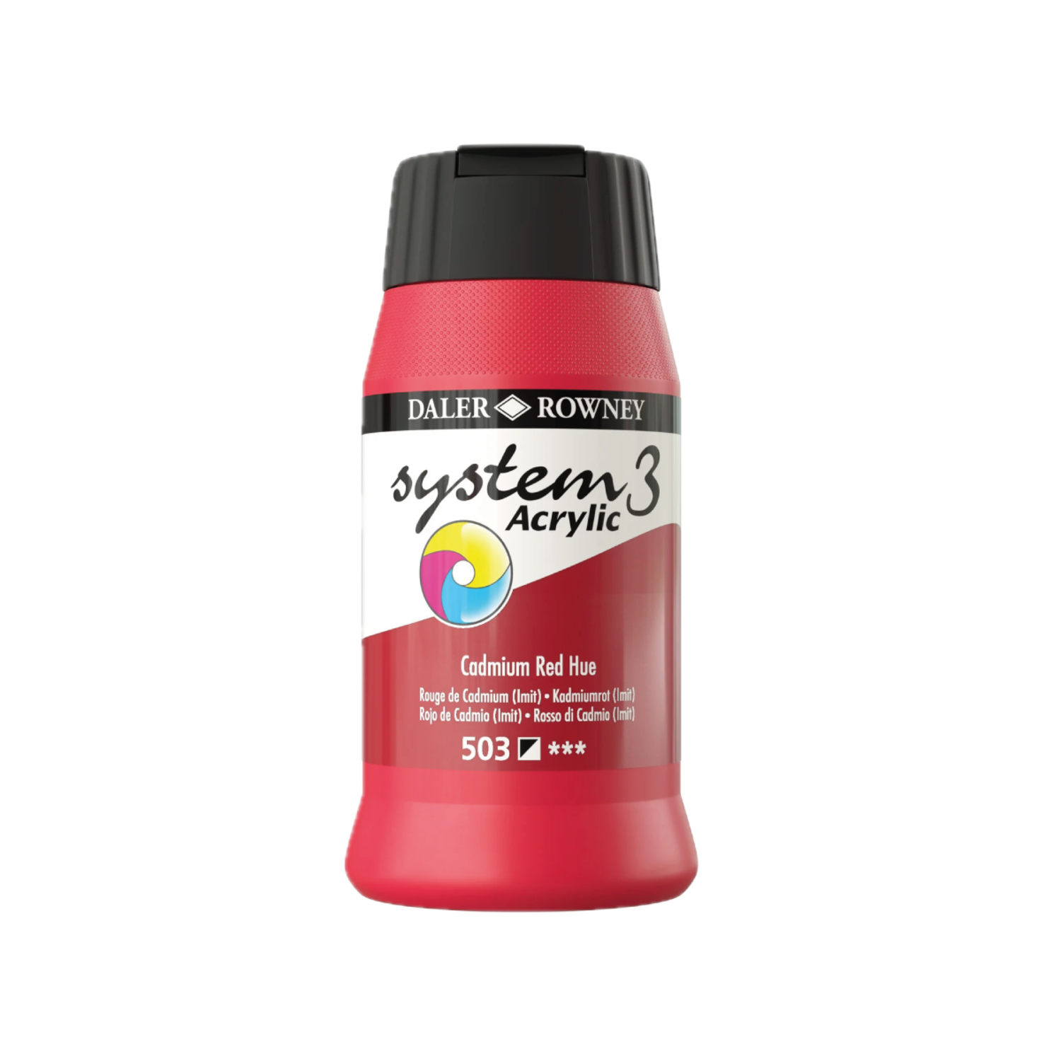 DALER ROWNEY SYSTEM 3 ACRYL 500ML 503 CADMIUM RED HUE 3