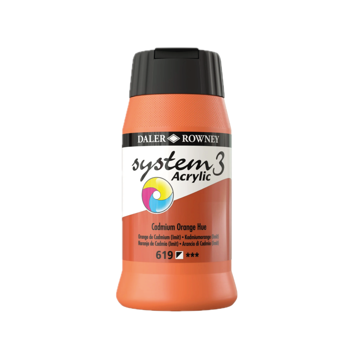 ROWNEY SYSTEM 3 ACRYL 500ML 619 S1 CADMIUM ORANGE 3