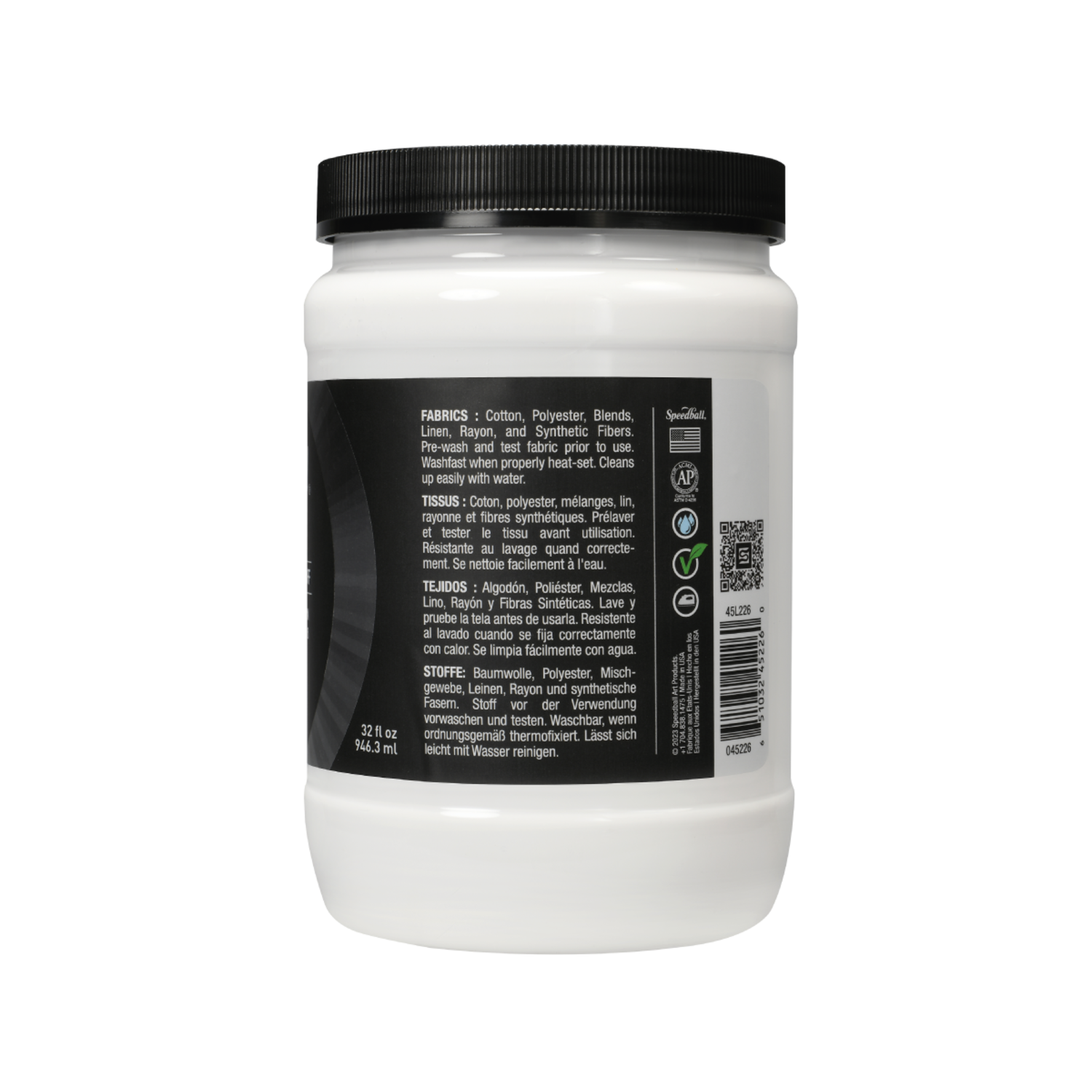 SPEEDBALL FLEX SCREEN PRINTING FABRIC INK 946ML ALPINE WHITE 2