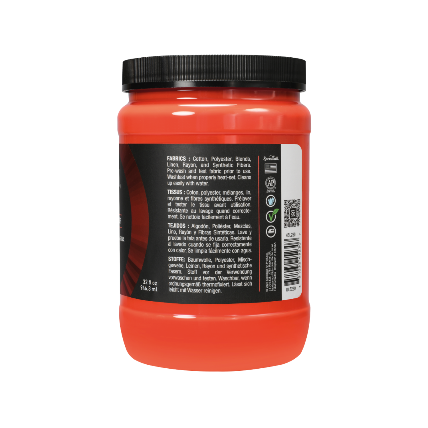 SPEEDBALL FLEX SCREEN PRINTING FABRIC INK 946ML MANDARIN 2